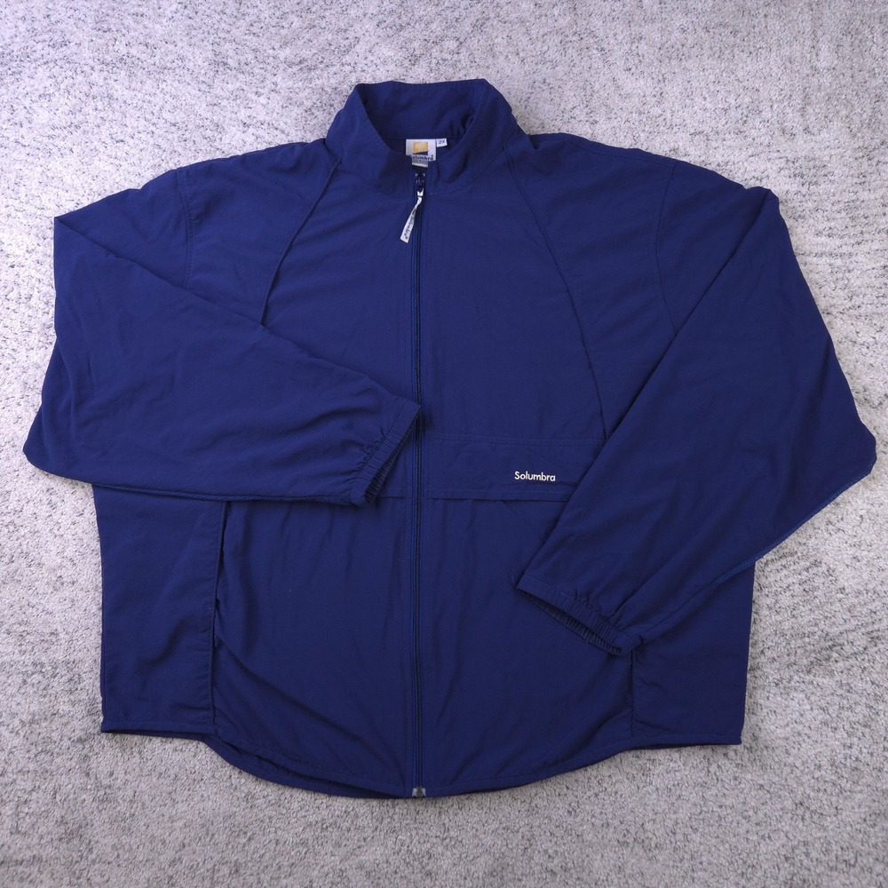 Solumbra Jacket Mens XXL Ultra Athlete SPF Sun Protection Beach Full Zip Indigo